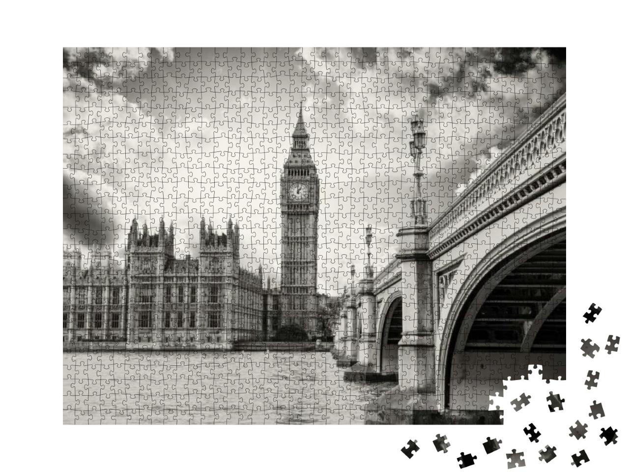 Landscape of Big Ben & Palace of Westminster with Bridge... Jigsaw Puzzle with 1000 pieces