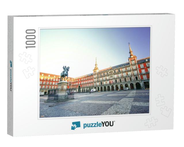 Morning Light At Plaza Mayor in Madrid, Spain... Jigsaw Puzzle with 1000 pieces