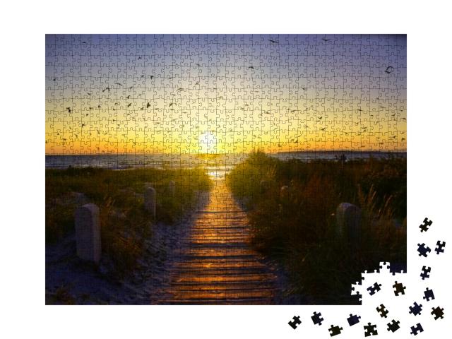 Sunrise, Sunset At the Baltic Sea on the Island of Ruegen... Jigsaw Puzzle with 1000 pieces