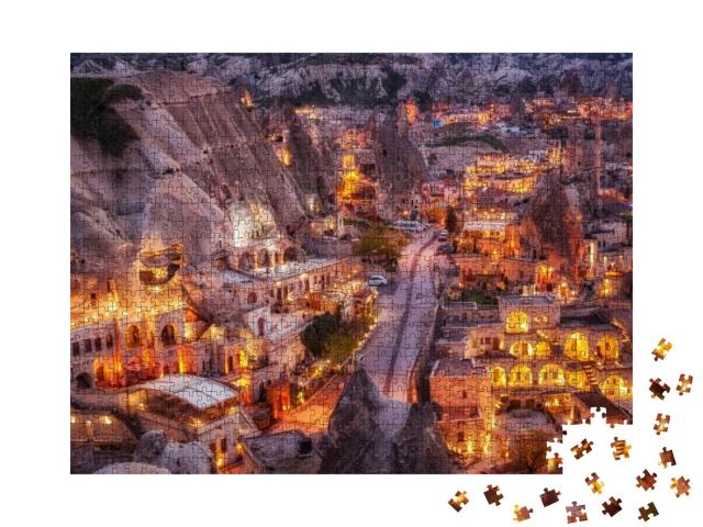 Night View of Goreme, Cappadocia, Turkey. a World-Famous... Jigsaw Puzzle with 1000 pieces