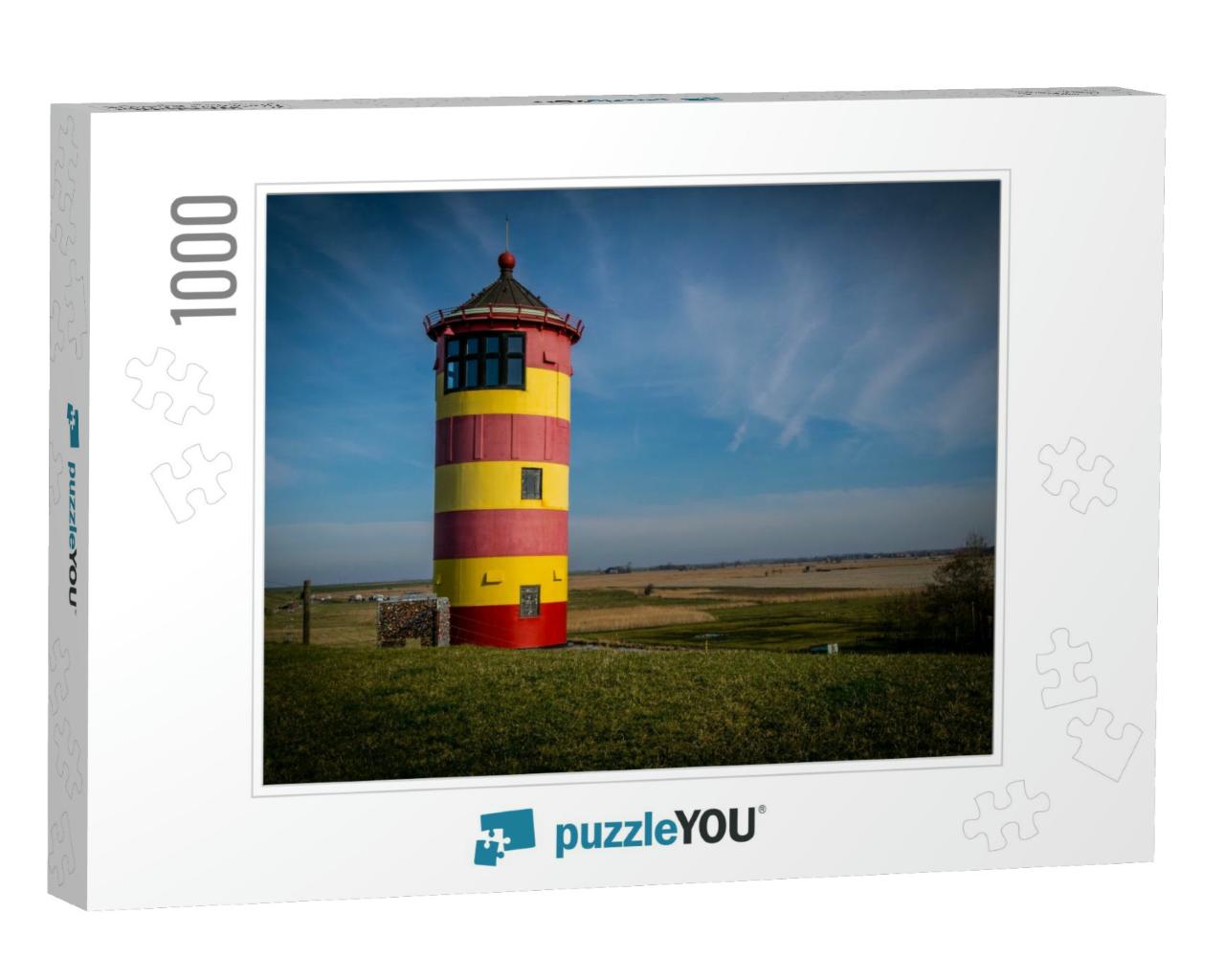 Famous Lighthouse in Krummhoern Near Greetsiel in Norther... Jigsaw Puzzle with 1000 pieces