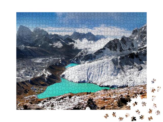 Himalaya Mountain Lake Glacier Himalayas Hiking Trail in... Jigsaw Puzzle with 1000 pieces
