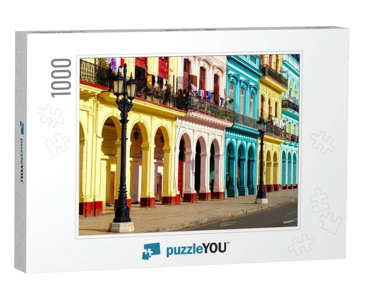Colorful Colonial Buildings in Old Havana... Jigsaw Puzzle with 1000 pieces