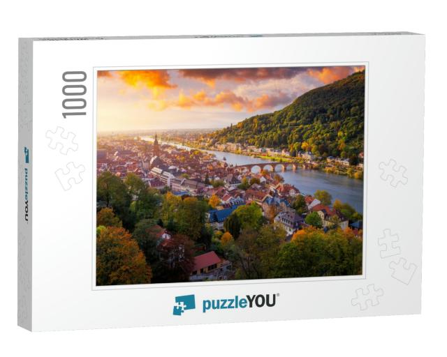 Landmark & Beautiful Heidelberg Town with Neckar River, G... Jigsaw Puzzle with 1000 pieces