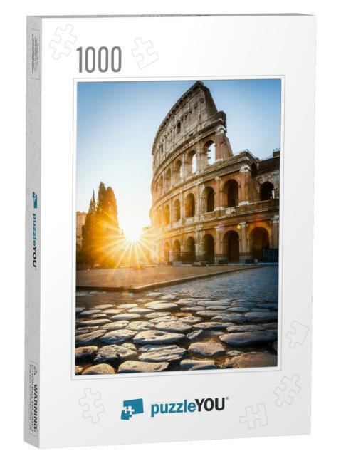 Sunrise At the Rome Colosseum, Italy... Jigsaw Puzzle with 1000 pieces