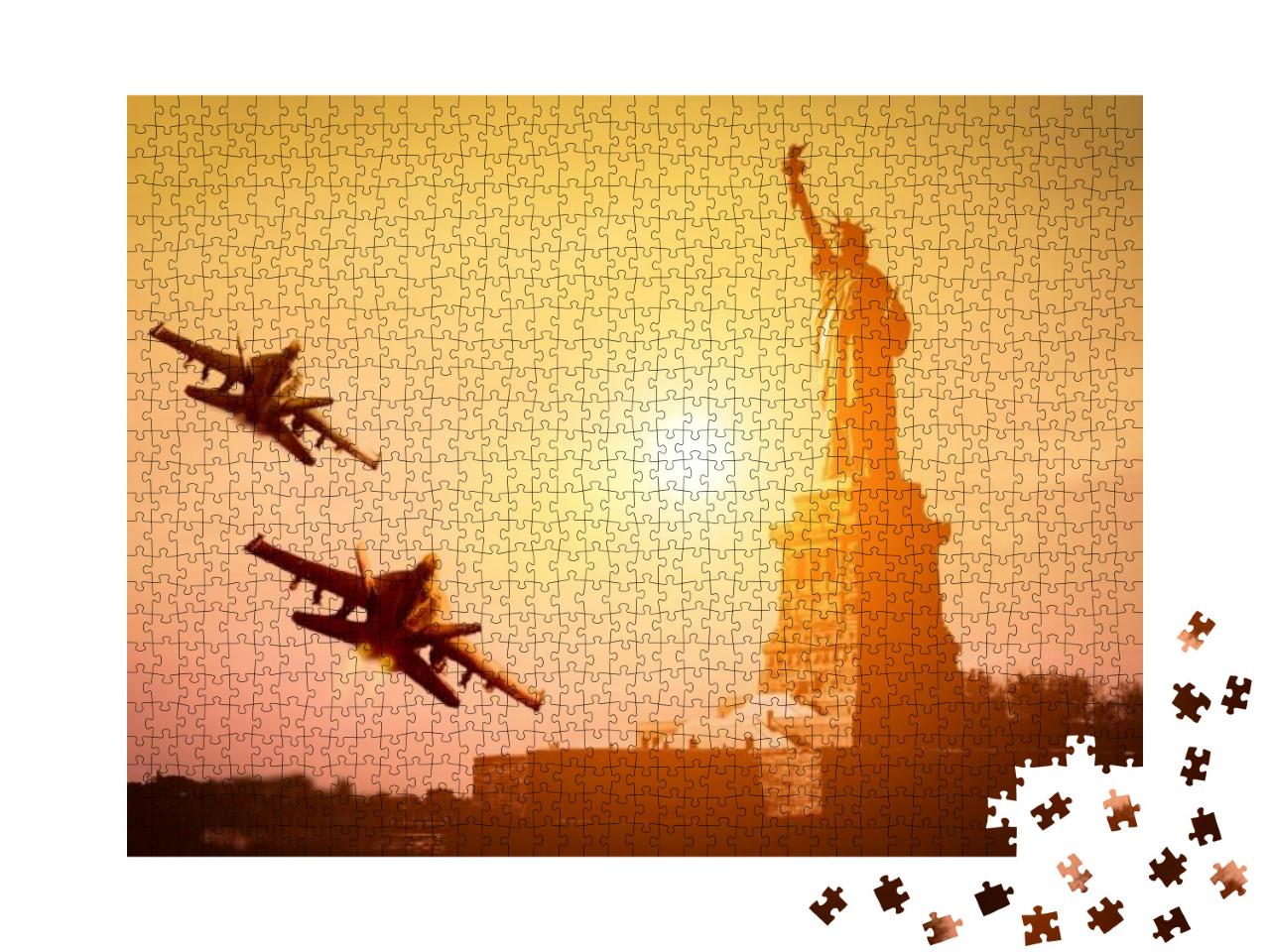 F-18 Squadron Flying in New York for July 4 Celebration... Jigsaw Puzzle with 1000 pieces