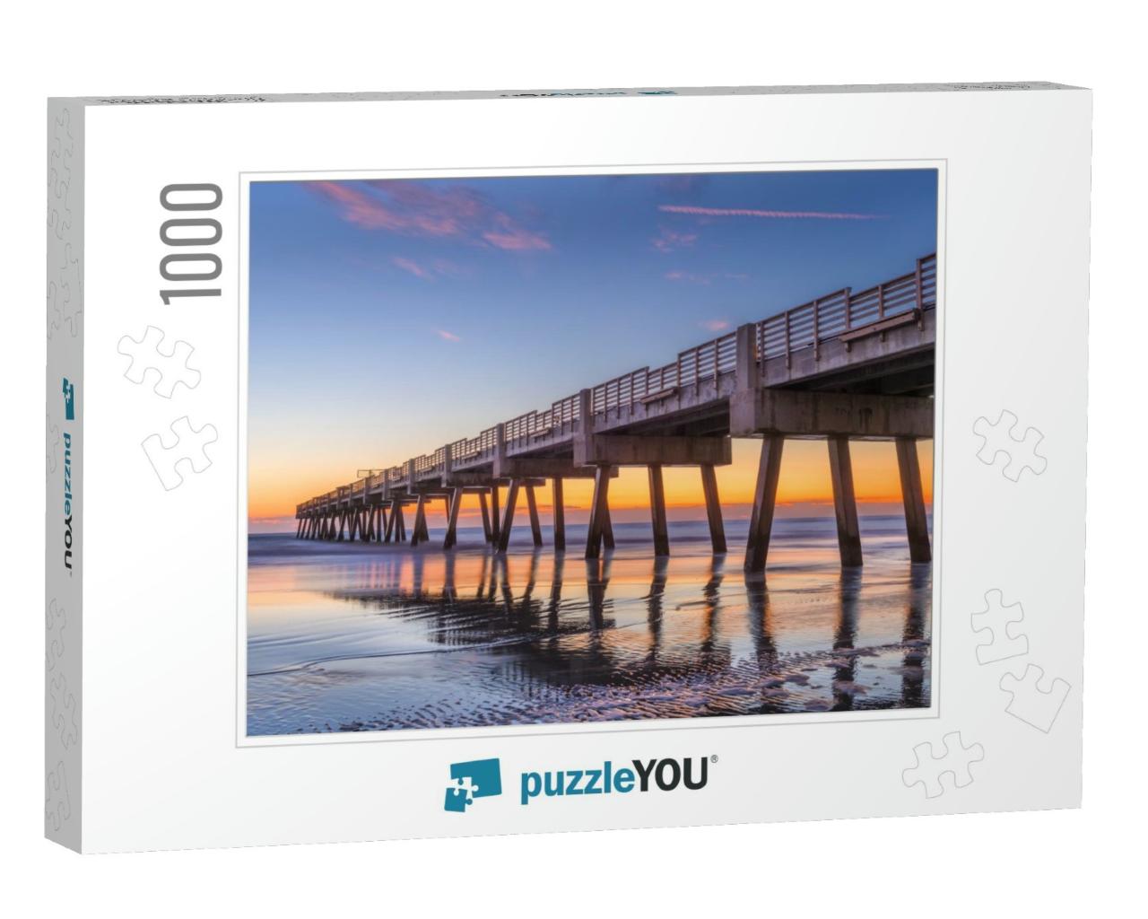 Jacksonville, Florida, USA Beach View with Jacksonville Pi... Jigsaw Puzzle with 1000 pieces