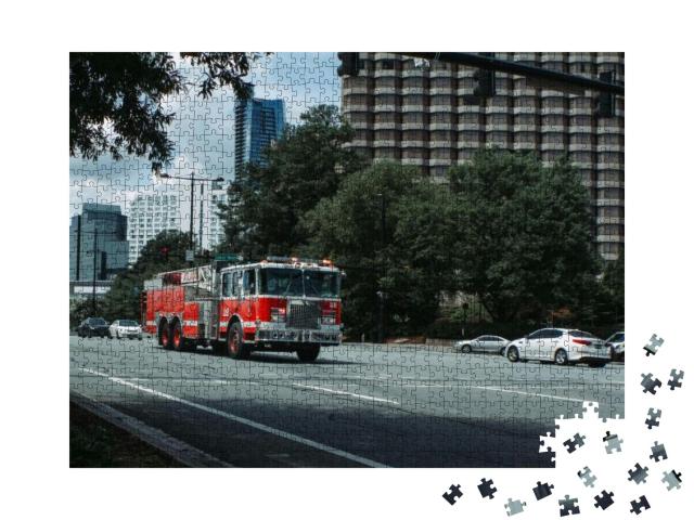 Fire Truck Speeds Through Intersection En Route to an Eme... Jigsaw Puzzle with 1000 pieces