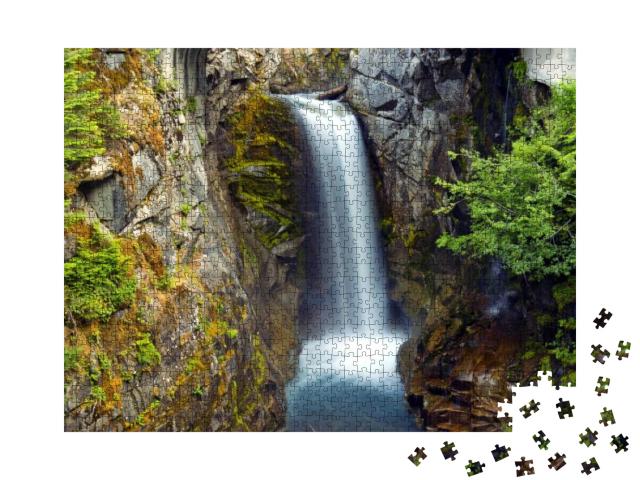 Christine Waterfalls in Mt Rainier National Park... Jigsaw Puzzle with 1000 pieces