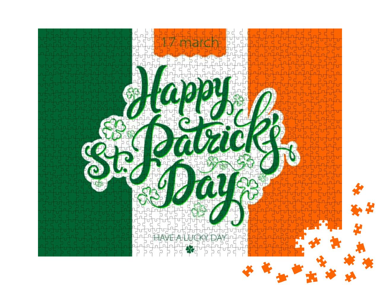 Lettering Happy St. Patrick's Day on the Background... Jigsaw Puzzle with 1000 pieces