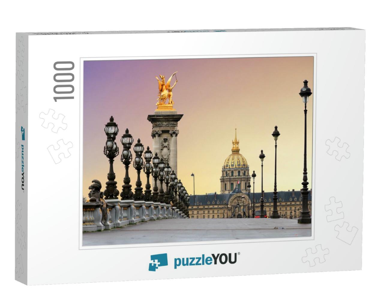 Beautiful Sunrise At the Pont Alexandre Iii & Les Invalid... Jigsaw Puzzle with 1000 pieces