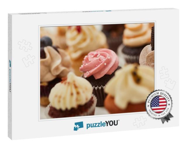 Many Different Cupcakes with Decorations & Toppings in a... Jigsaw Puzzle