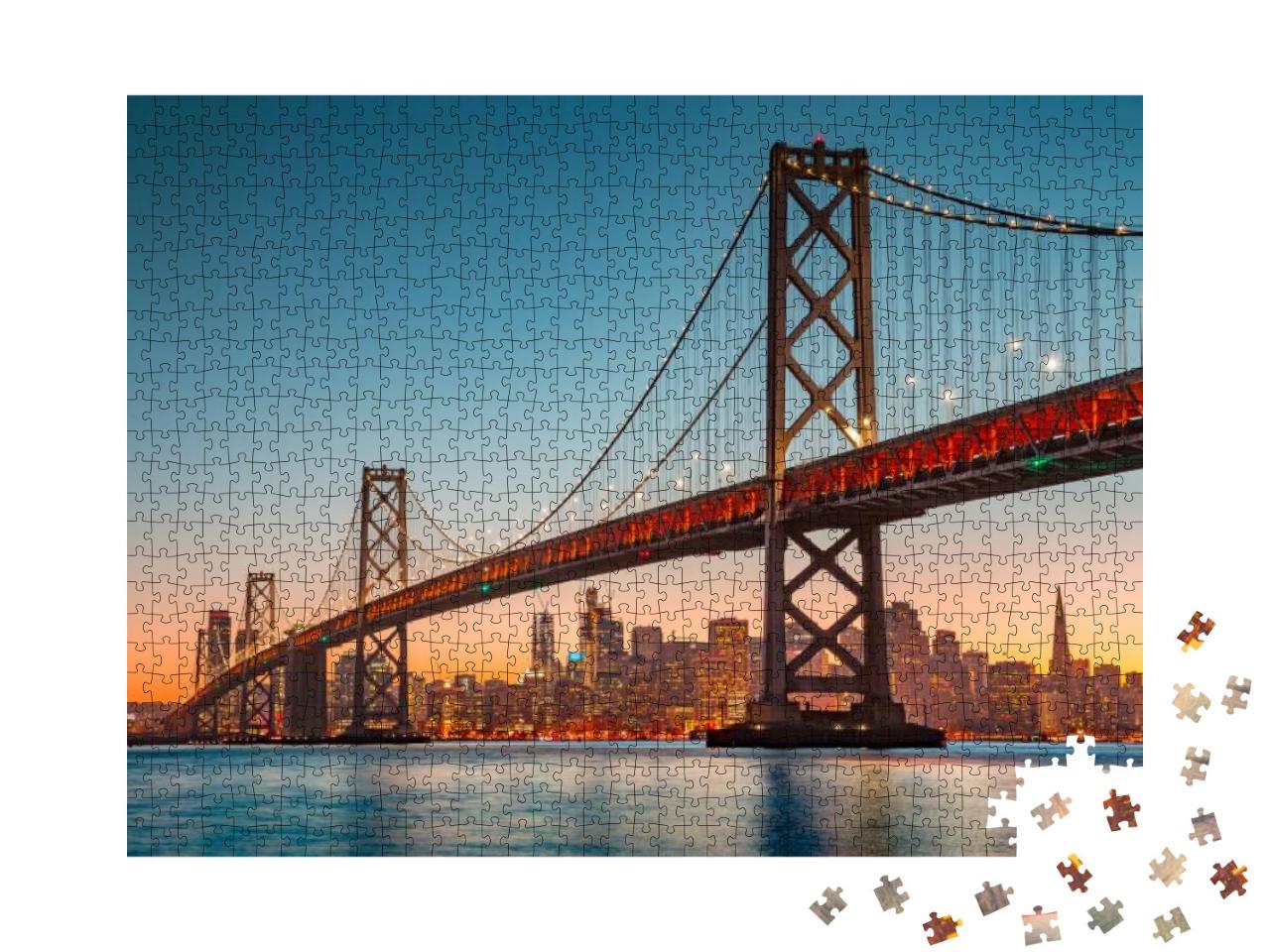 Classic Panoramic View of San Francisco Skyline with Famo... Jigsaw Puzzle with 1000 pieces