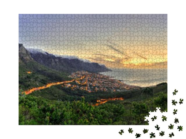 Cape Towns Table Mountain, Lions Head & Twelve Apostles A... Jigsaw Puzzle with 1000 pieces