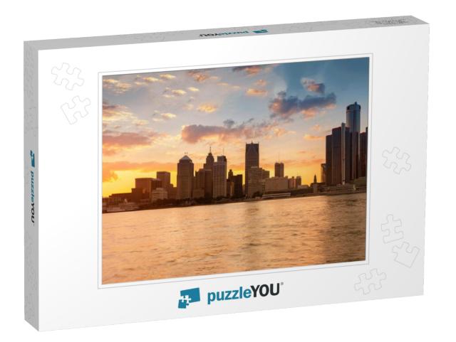 Beautiful City Skyline of Detroit City, Photos Taken from... Jigsaw Puzzle