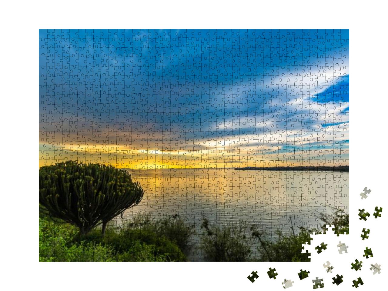 Sunset At Lake Victoria/Kenya... Jigsaw Puzzle with 1000 pieces