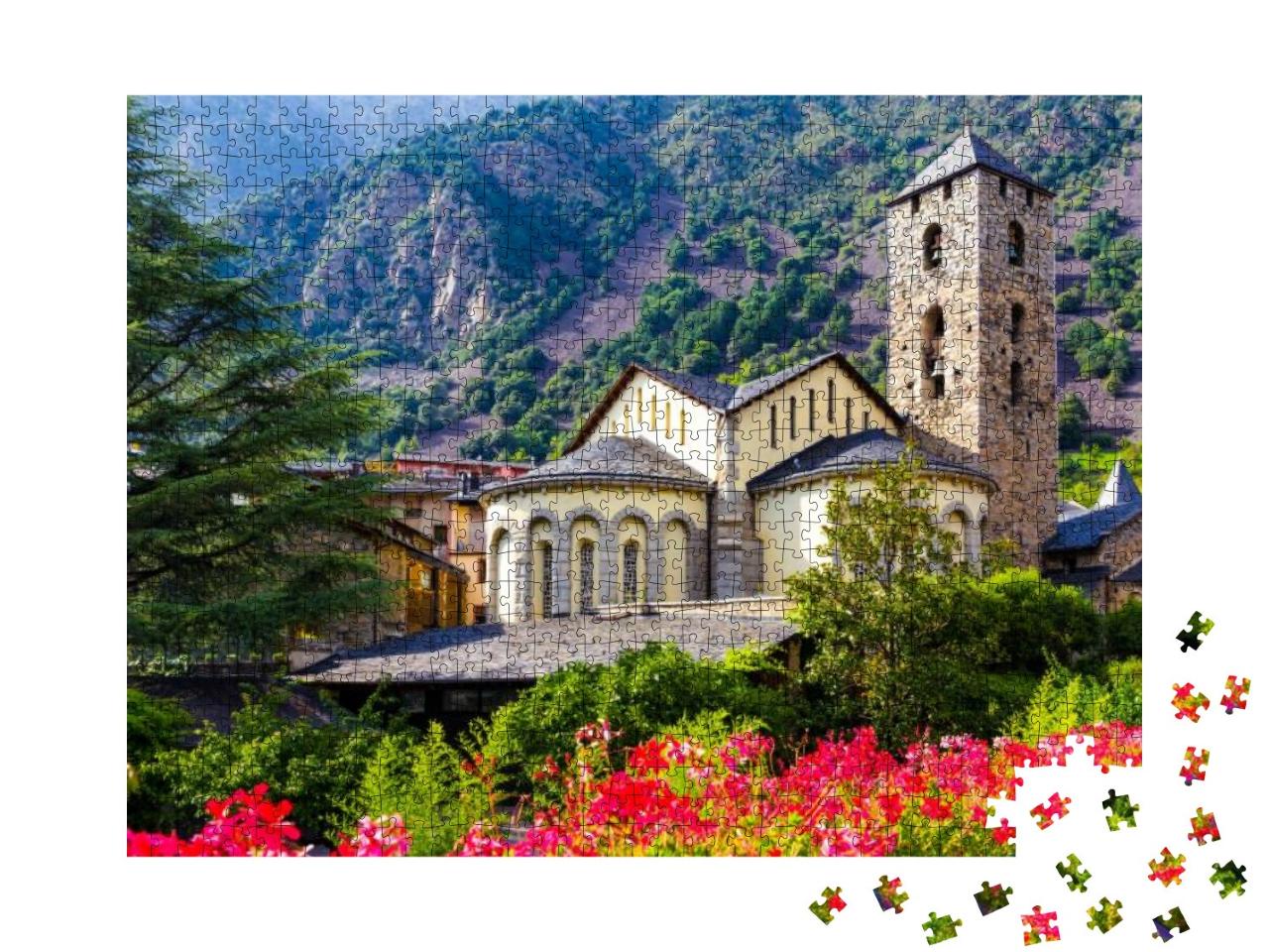 Sant Esteve Church Located in Andorra La Vella, Andorra... Jigsaw Puzzle with 1000 pieces