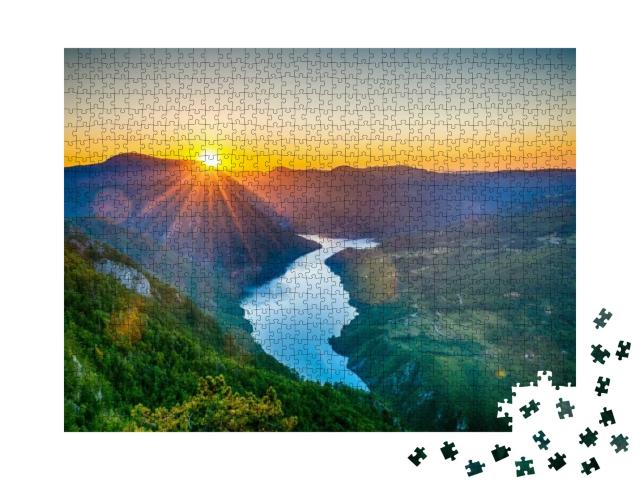 Viewpoint Bangka Stena Tara Mountain Serbia with Sunset... Jigsaw Puzzle with 1000 pieces