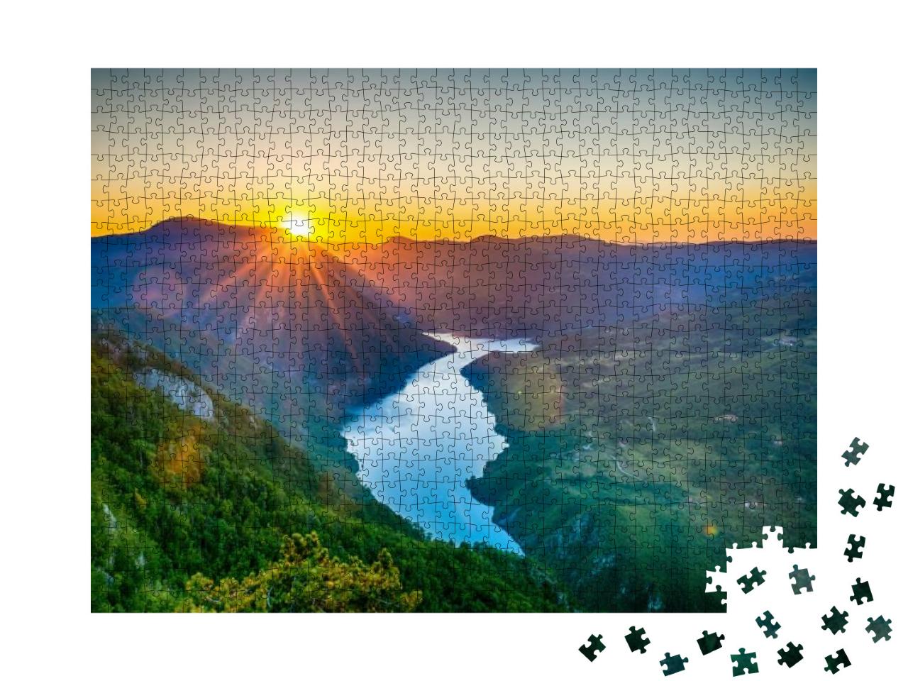 Viewpoint Bangka Stena Tara Mountain Serbia with Sunset... Jigsaw Puzzle with 1000 pieces