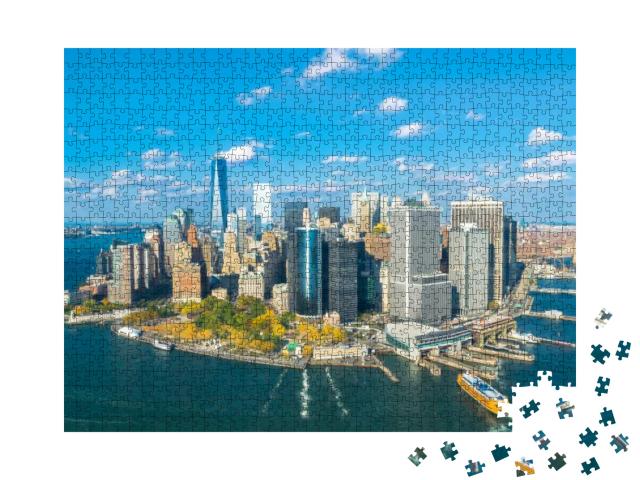 Beautiful Aerial View of Lower Manhattan from the Helicop... Jigsaw Puzzle with 1000 pieces