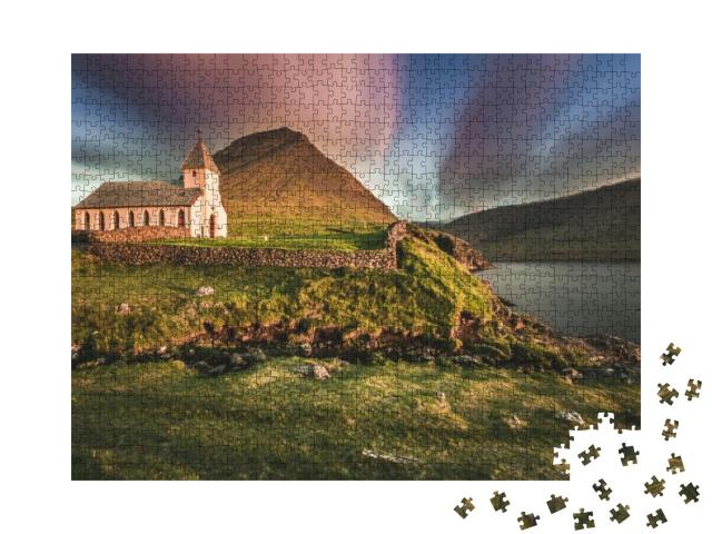 Vidareidi Village, Vidoy Island, Faroe Islands, Denmark... Jigsaw Puzzle with 1000 pieces