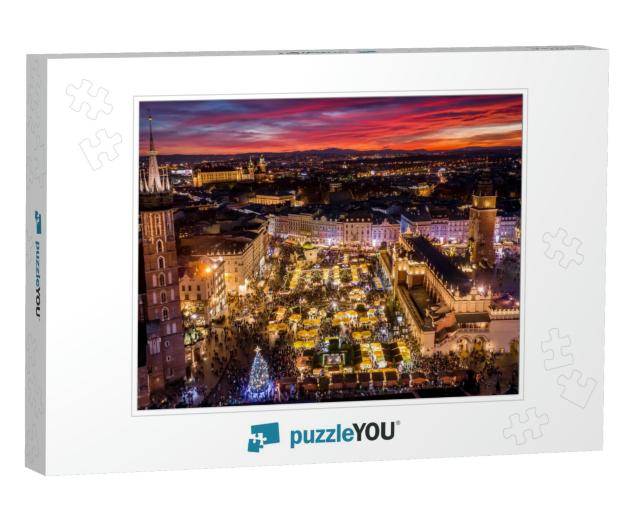 Christmas Stalls on the Main Square in Cracow, Poland... Jigsaw Puzzle