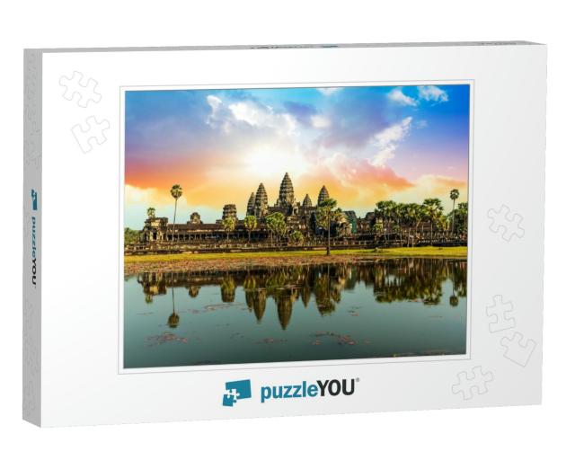 Colorful Sunrise in Angkor Wat, Cambodia... Jigsaw Puzzle