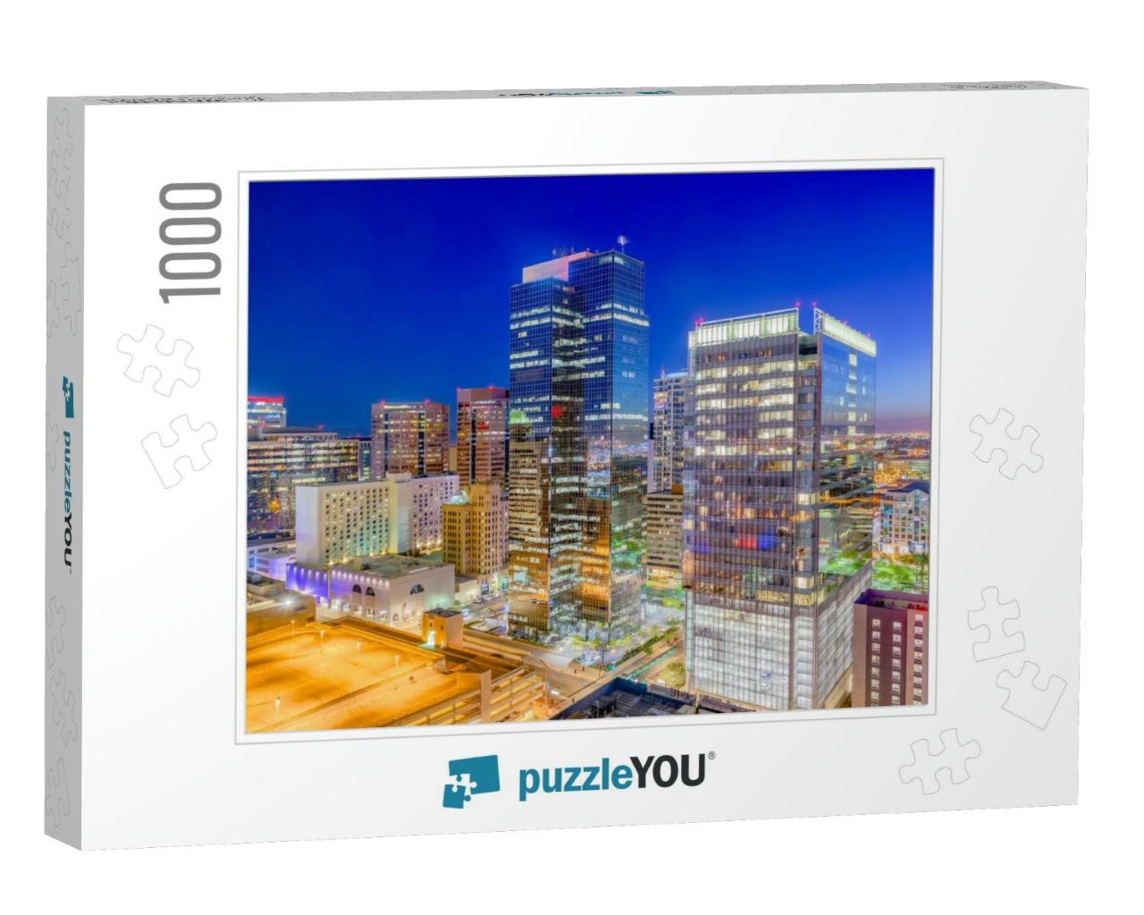 Phoenix, Arizona, USA Cityscape in Downtown At Night... Jigsaw Puzzle with 1000 pieces