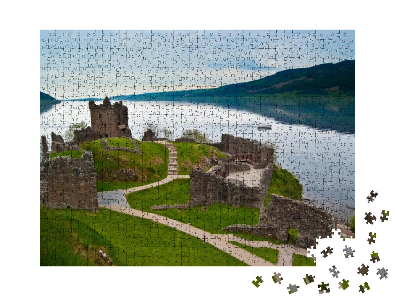 Famous Urquhart Castle At Loch Ness in Scotland... Jigsaw Puzzle with 1000 pieces
