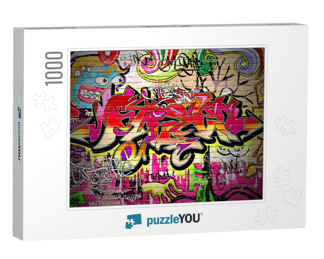 Graffiti Wall Background. Urban Art Graffiti Vector Desig... Jigsaw Puzzle with 1000 pieces
