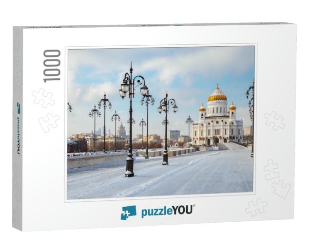 Orthodox Church of Christ the Savior in Moscow At Winter... Jigsaw Puzzle with 1000 pieces