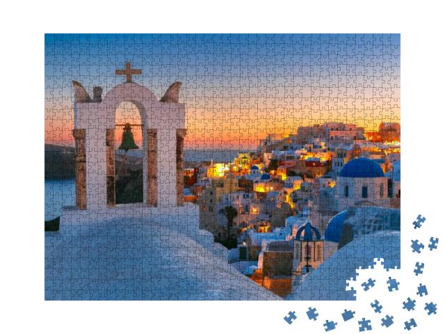 Arch with a Bell, White Houses & Church with Blue Domes i... Jigsaw Puzzle with 1000 pieces