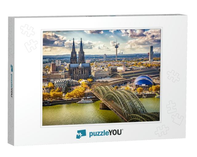 Aerial View of Cologne, Germany... Jigsaw Puzzle