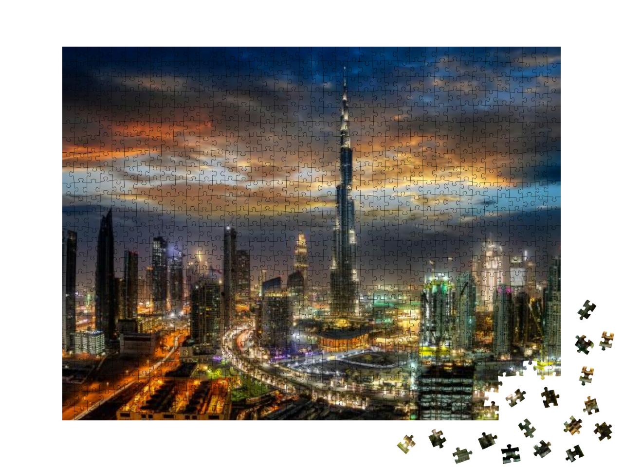 View to Dubai Business Bay with the Various Skyscrapers &... Jigsaw Puzzle with 1000 pieces