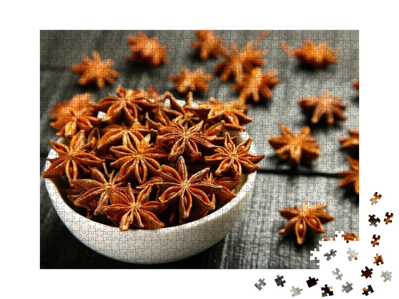 Fresh Organic Star Anise Spice Fruits & Seeds... Jigsaw Puzzle with 1000 pieces