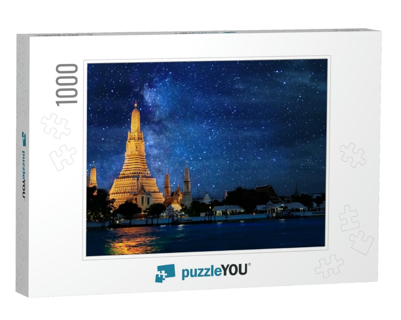 Night Time View of Wat Arun Temple in Bangkok Thailand &... Jigsaw Puzzle with 1000 pieces