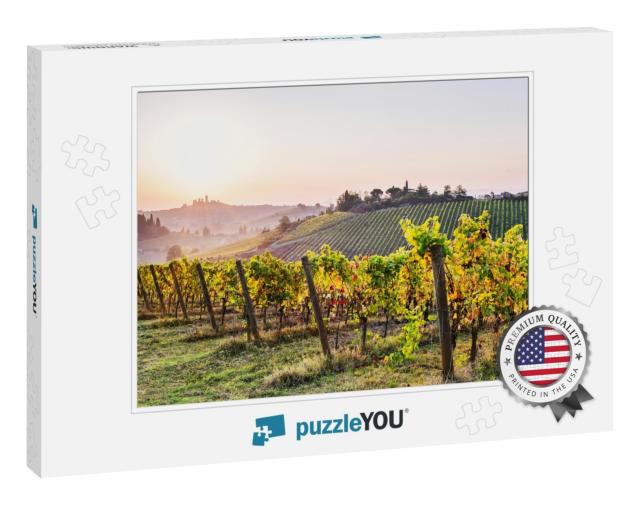 Beautiful Valley in Tuscany, Italy. Vineyards & Landscape... Jigsaw Puzzle