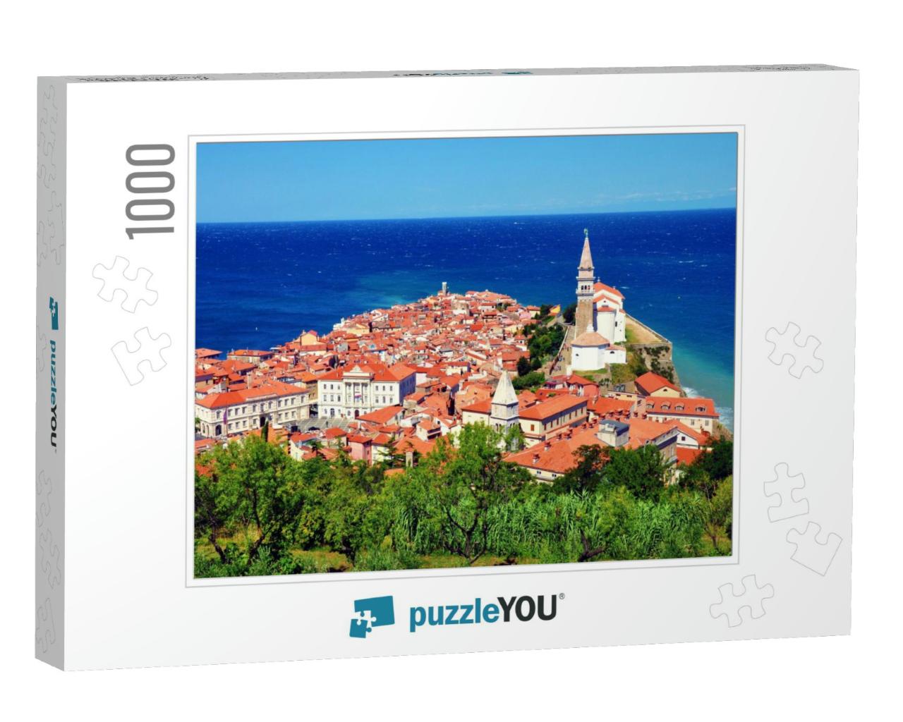 Piran Town in Slovenia. Top View from the City Walls... Jigsaw Puzzle with 1000 pieces