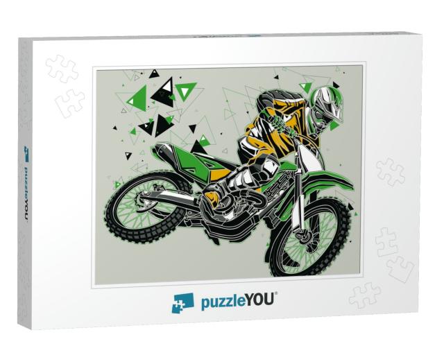 Motocross Rider with a Graphic Trail... Jigsaw Puzzle