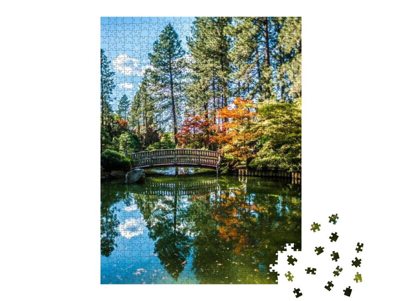 The Beautiful Japanese Garden At Manito Park in Spokane... Jigsaw Puzzle with 1000 pieces