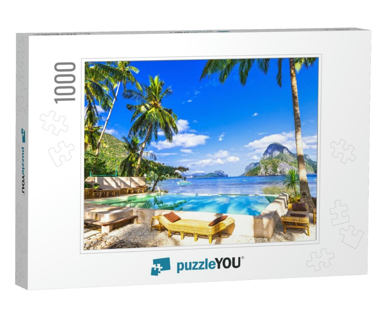 Tropical Luxury Holidays in El Nido. Beautiful Resort. Pa... Jigsaw Puzzle with 1000 pieces