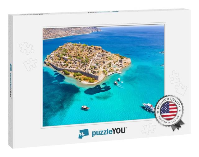 View of the Island of Spinalonga with Calm Sea. Here Were... Jigsaw Puzzle