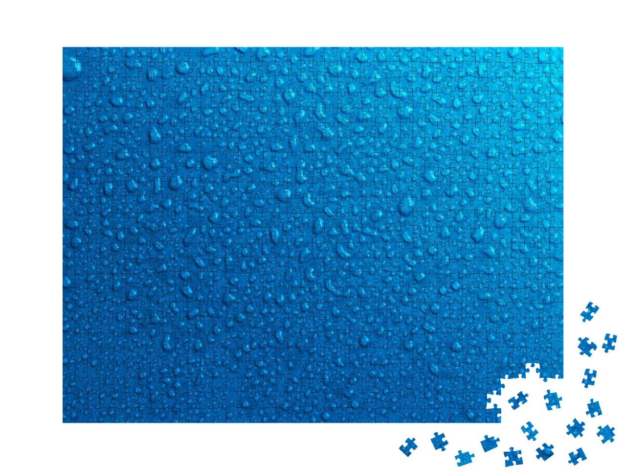 Blue Water Drops Background... Jigsaw Puzzle with 1000 pieces
