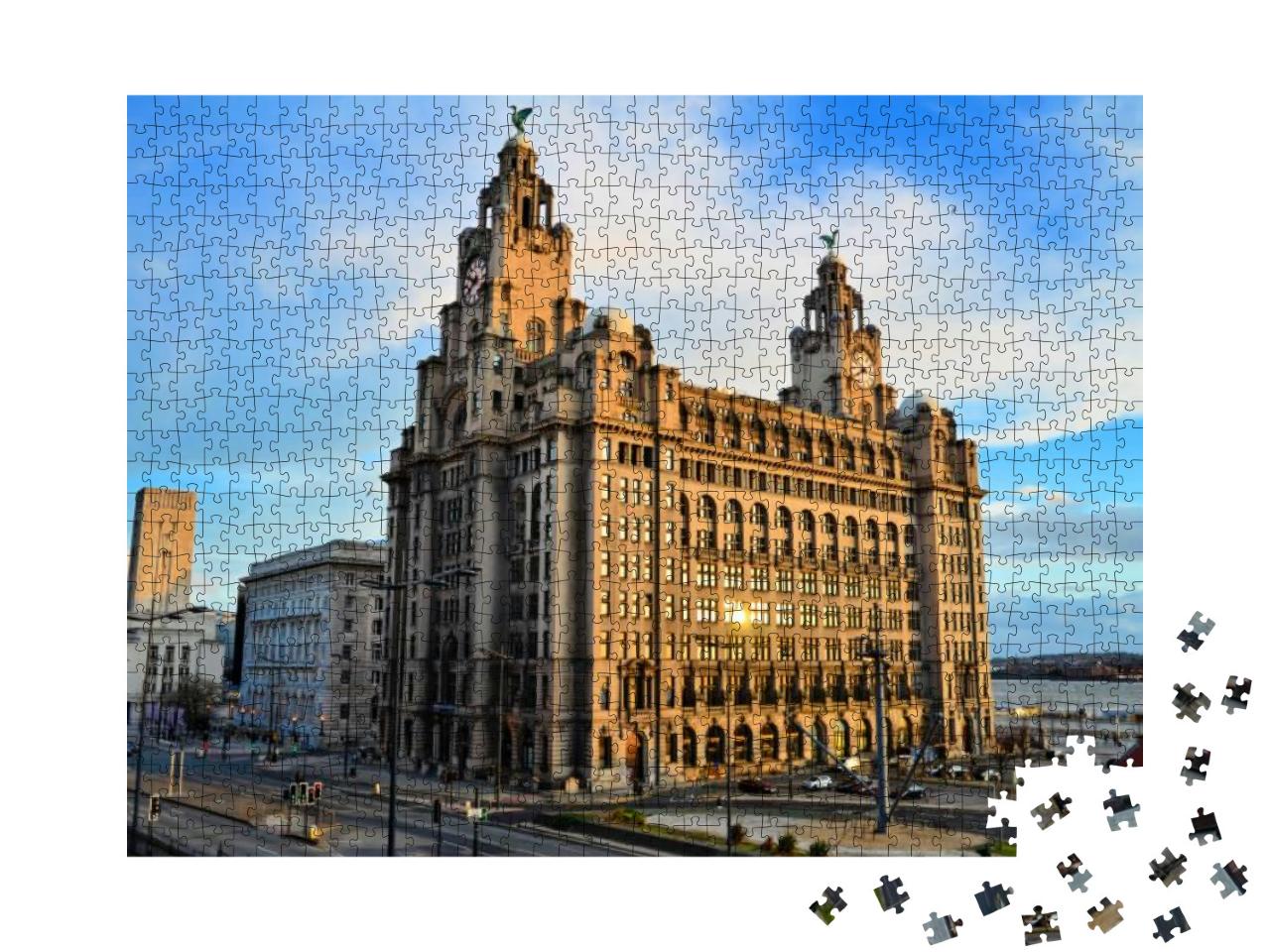 The Royal Liver Building on the Pierhead At Liverpool... Jigsaw Puzzle with 1000 pieces