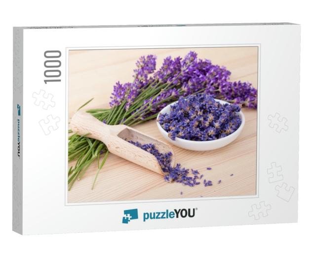 Porcelain Bowl with Dried Lavender Flowers & Bouquet with... Jigsaw Puzzle with 1000 pieces
