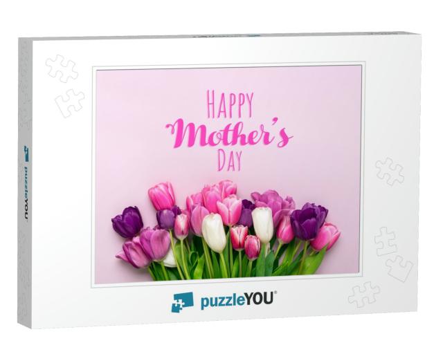 Happy Mothers Day Concept Bouquet of Tulips... Jigsaw Puzzle