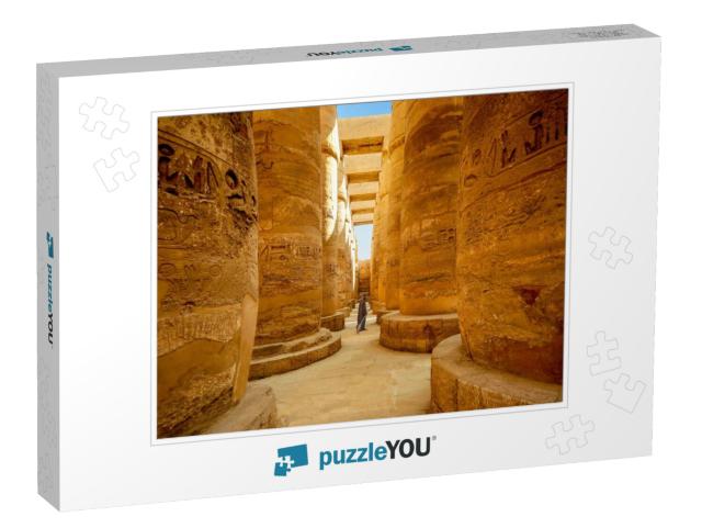 Egyptian Temple Guard in Karnak Complex, Luxor, Egypt... Jigsaw Puzzle