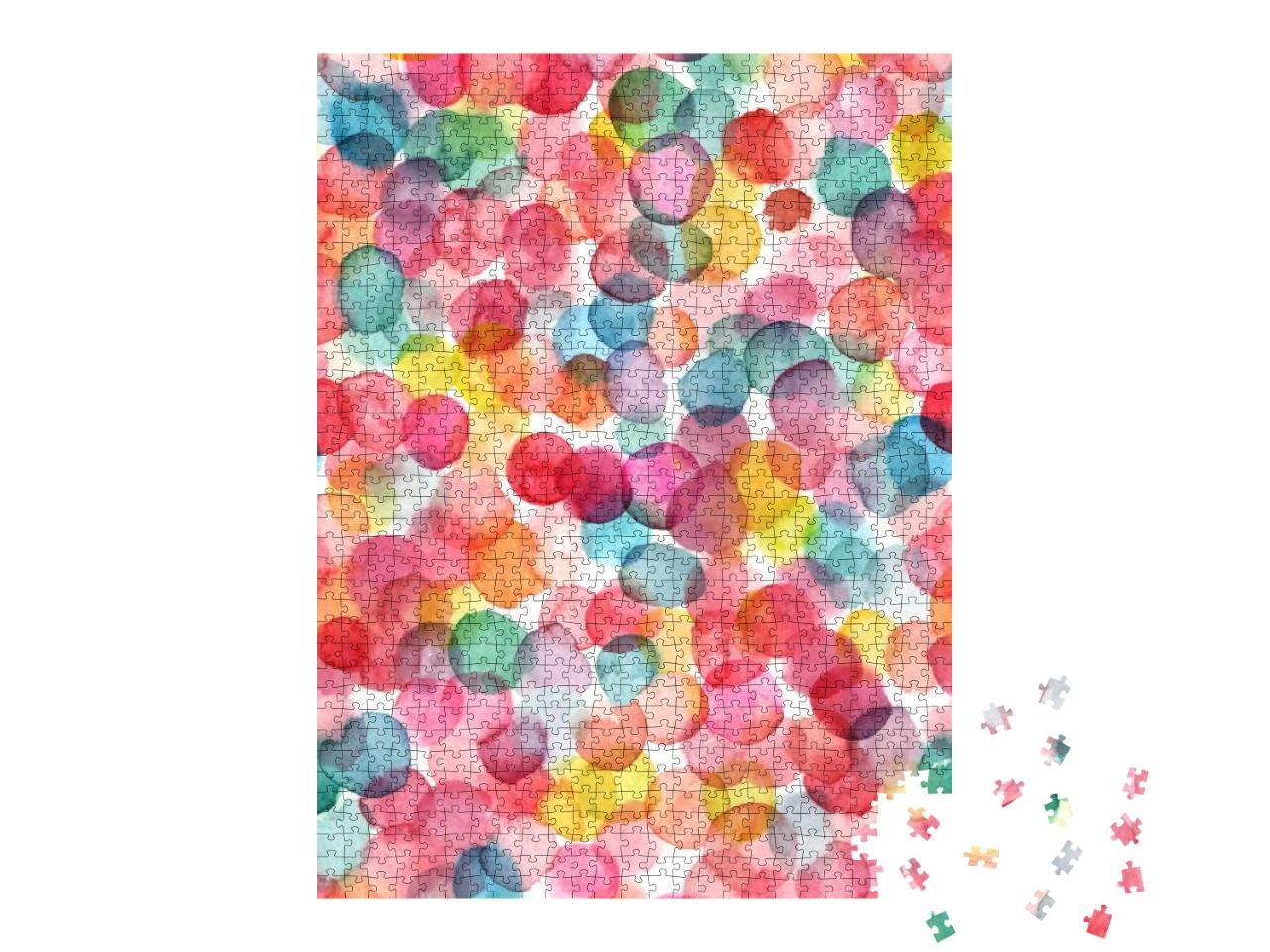 Bright Abstract Seamless Pattern with Multicolored Waterc... Jigsaw Puzzle with 1000 pieces