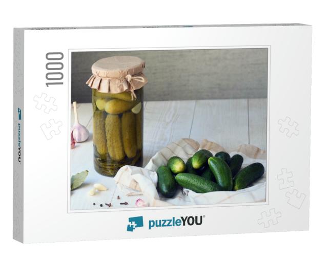 Pickled Cucumbers Are Canned Vegetables Prepared B... Jigsaw Puzzle with 1000 pieces