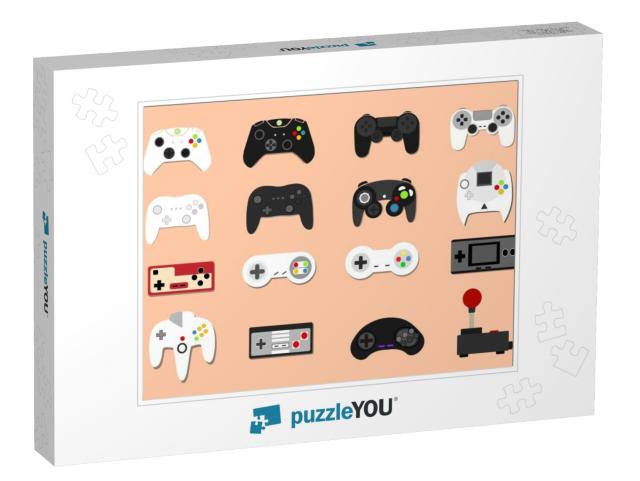 Illustration Icons Set Game Controllers Modern And... Jigsaw Puzzle